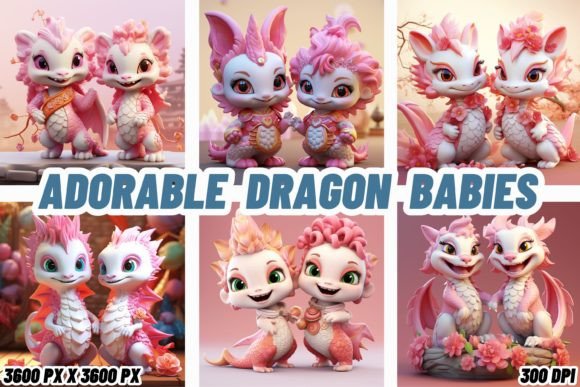 Adorable Dragon Babies Backgrounds for Creative Professionals