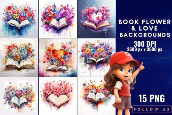 Book Flower & Love Backgrounds: A Design Guide