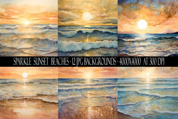Capturing Coastal Magic with Sparkly Sunset Beach Backgrounds