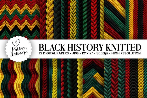 Elevate Projects with Black History Colors Knitted Backgrounds