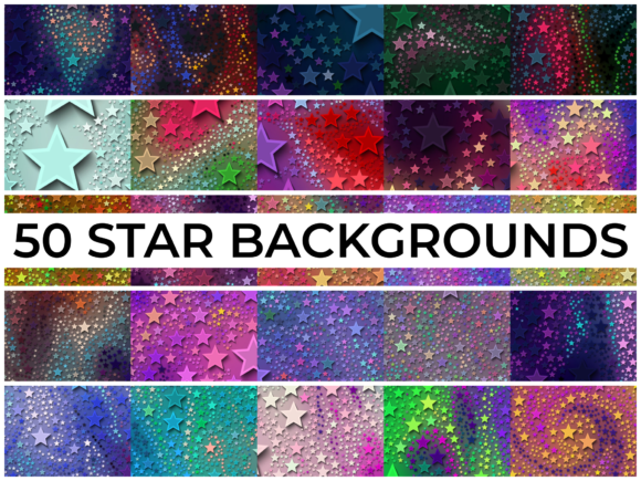 Elevate Your Projects with 50 Star Backgrounds Vol 1