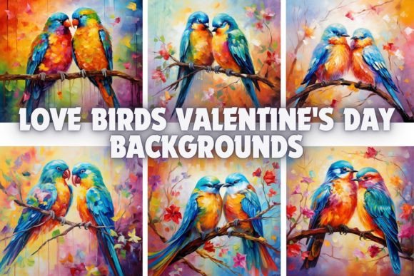 Enchanting Love Birds Valentine's Day Backgrounds for Your Projects