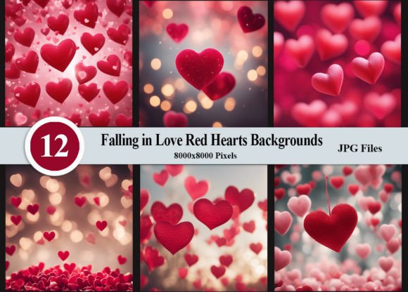 Falling in Love Red Hearts Backgrounds for Valentine's Day