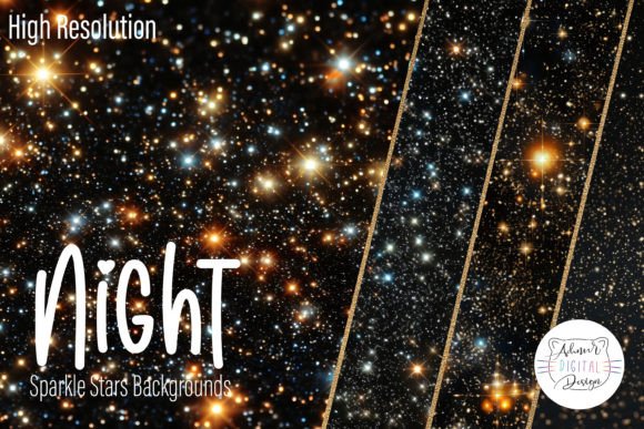 Night Sparkle Stars Backgrounds Set: Your Cosmic Canvas Awaits