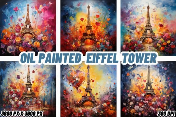 Oil Painted Eiffel Tower Backgrounds: A Designer's Parisian Dream