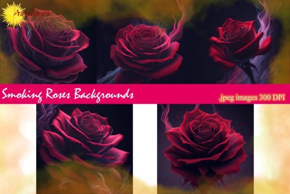 Smoking Rose Backgrounds: A Moody, Versatile Design Asset