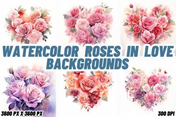 Watercolor Roses in Love Backgrounds